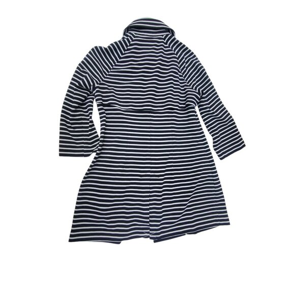 Cabi Womens Striped Double-Breasted Coat Blue White Nauticle Preppy - Picture 15 of 16